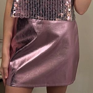 NWT light pink metallic skirt